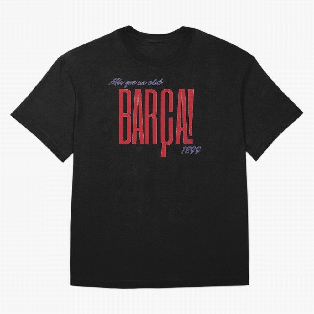 Barca Mes que un club 1899 Oversized T-Shirt Show Fan Pride Across the FIFA World Cup 2026 Journey through Cristiano Ronaldo Highlights, Spain Pride, Retro Football Energy, Iconic Rivalries, Trophy Chase Drama and Stadium Atmosphere; Built for