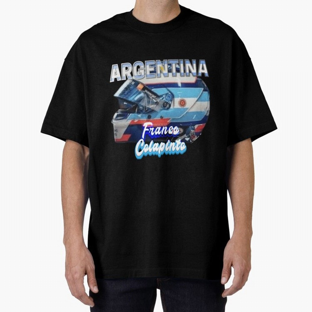 5306 Colapinto Helmet Argentina Oversized T-Shirt Celebrate Classic Football Spirit in Global Football Passion for FIFA World Cup 2026 Group Stage, Connected to Messi, Neymar and Mbappe, Argentina and Brazil, Global Supporter Spirit, Legendary