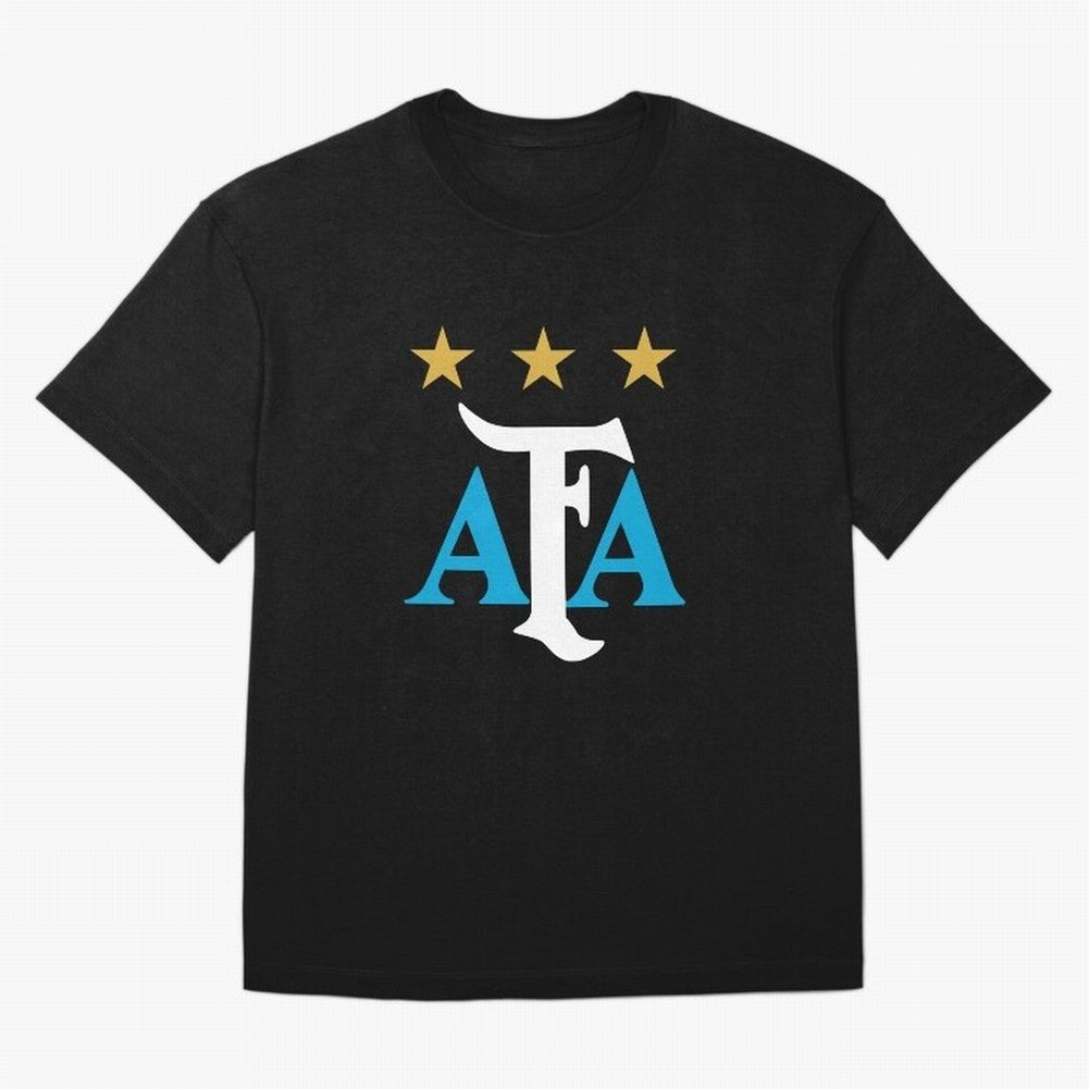 AFA logo - Argentina (light blue, white & gold) Oversized T-Shirt Honor the Football Icons of FIFA World Cup 2026 for Fans of Mbappe and Neymar and Brazil, Portugal and Argentina, Bringing Retro Football Energy, Iconic Rivalries, Trophy Chase Drama