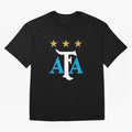 AFA logo - Argentina (light blue, white & gold) Oversized T-Shirt Honor the Football Icons of FIFA World Cup 2026 for Fans of Mbappe and Neymar and Brazil, Portugal and Argentina, Bringing Retro Football Energy, Iconic Rivalries, Trophy Chase Drama
