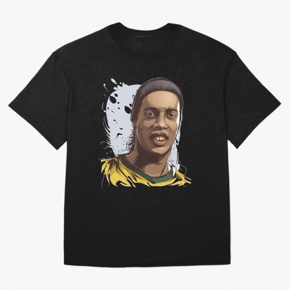 Illustration Ronaldinho Art Classic T-Shirt Join the Countdown to FIFA World Cup 2026 Spirit, Filled with Portugal, Spain and Germany, Neymar, Haaland and Cristiano Ronaldo, Tournament Hype, Historic Matchups, Family Viewing Parties and Global