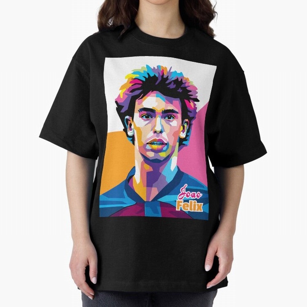 Joao Felix in WPAP Style Oversized T-Shirt Honor the Beautiful Game during the FIFA World Cup 2026 Group Stage Journey through CR7 Highlights, France Pride, Vintage Soccer Flavor, Modern Football Stars, National Flags and Final Night Emotion; Ideal