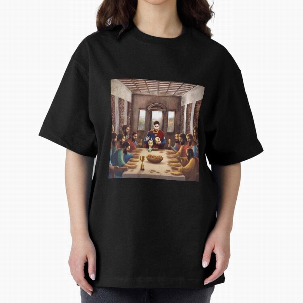 Messi The Last Supper Art Gift Limited Edition Oversized T-Shirt Show Passion for the Stars of FIFA World Cup 2026 Group Stage Spirit, Driven by Brazil, Portugal and Argentina, Neymar, Haaland and Cristiano Ronaldo, Worldwide Fan Energy, Dramatic