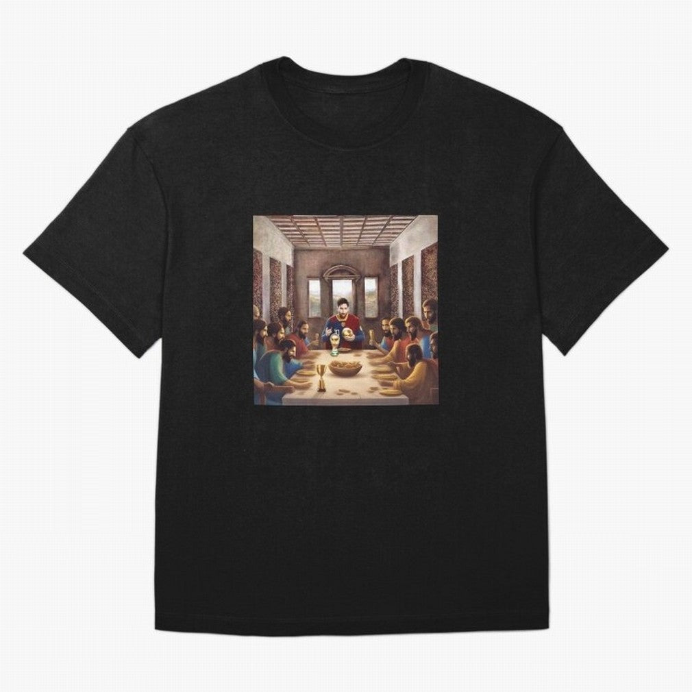 Messi The Last Supper Art Gift Limited Edition Oversized T-Shirt Show Passion for the Stars of FIFA World Cup 2026 Group Stage Spirit, Driven by Brazil, Portugal and Argentina, Neymar, Haaland and Cristiano Ronaldo, Worldwide Fan Energy, Dramatic