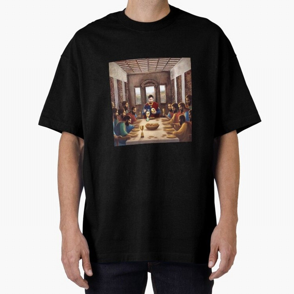 Messi The Last Supper Art Gift Limited Edition Oversized T-Shirt Show Passion for the Stars of FIFA World Cup 2026 Group Stage Spirit, Driven by Brazil, Portugal and Argentina, Neymar, Haaland and Cristiano Ronaldo, Worldwide Fan Energy, Dramatic