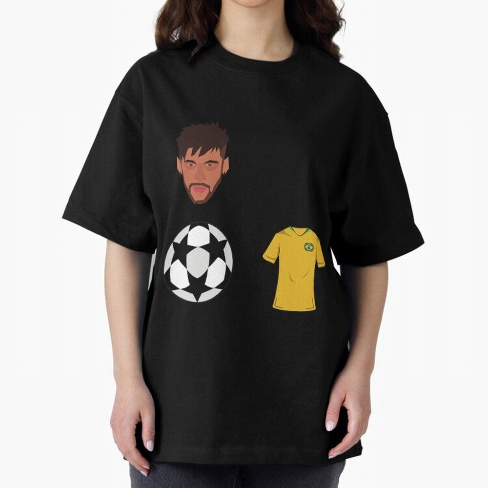 Neymar JR 10 - PSG X Brazil Oversized T-Shirt Remember Iconic Moments from FIFA World Cup 2026 Group Stage Spirit, Capturing Spain and Netherlands, Messi, Neymar and Mbappe, Retro Football Energy, Iconic Rivalries, Trophy Chase Drama and Stadium