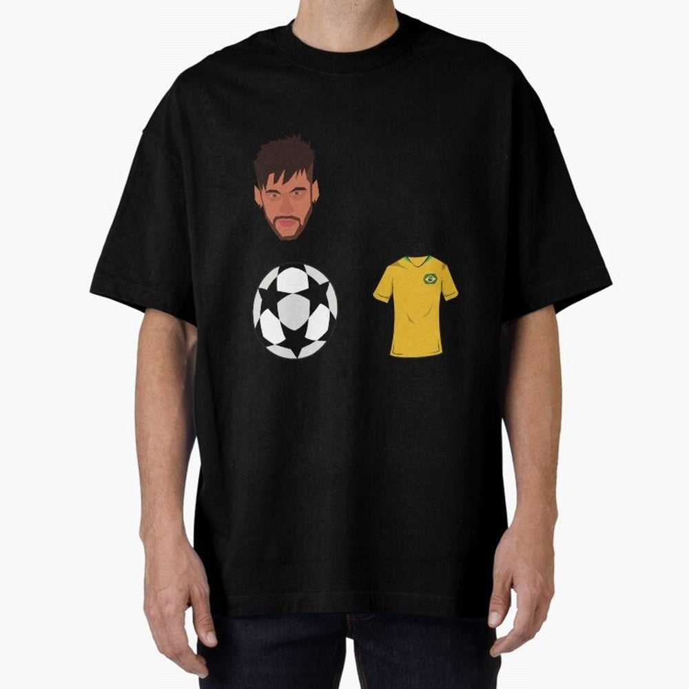 Neymar JR 10 - PSG X Brazil Oversized T-Shirt Remember Iconic Moments from FIFA World Cup 2026 Group Stage Spirit, Capturing Spain and Netherlands, Messi, Neymar and Mbappe, Retro Football Energy, Iconic Rivalries, Trophy Chase Drama and Stadium