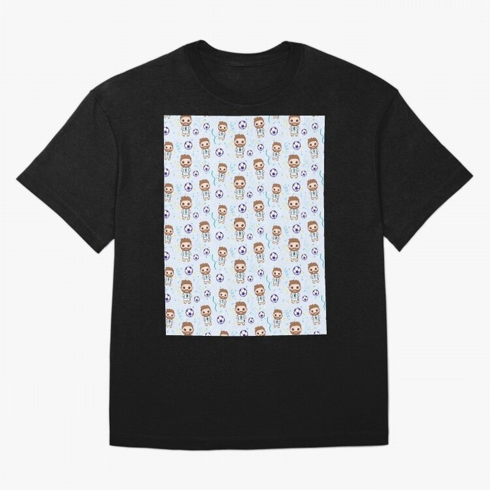 Football Player Pattern Graphic T-Shirt Relive the Noise and Pride of FIFA World Cup 2026 USA Canada Mexico for Fans of Cristiano Ronaldo and Spain, Bringing Championship Spirit, Famous Goals, Roaring Crowds and International Football Unity; Made