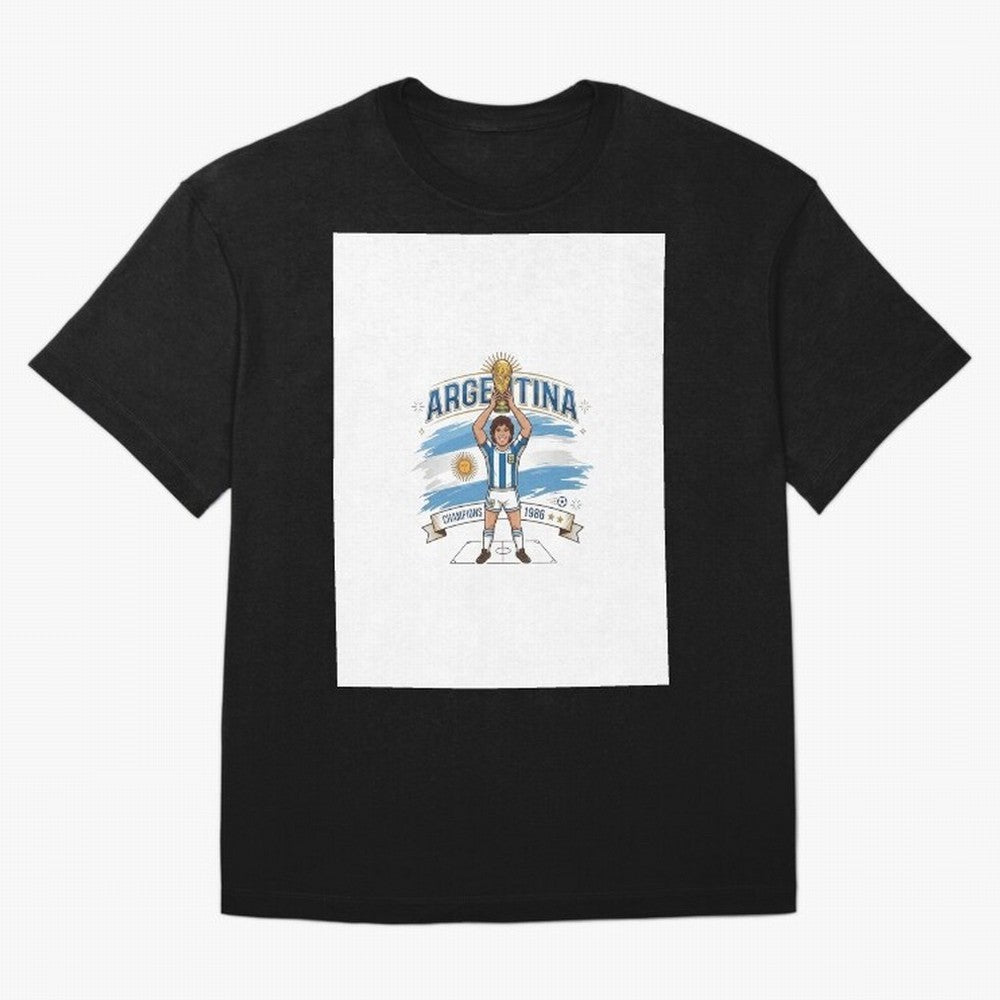 Argentina Retro Champion - Classic 10 Legend Sun of May Graphic T-Shirt Relive Legendary Nights from the FIFA World Cup 2026 Group Stage Journey through Cristiano Ronaldo Highlights, France and Portugal Pride, Tournament Hype, Historic Matchups,