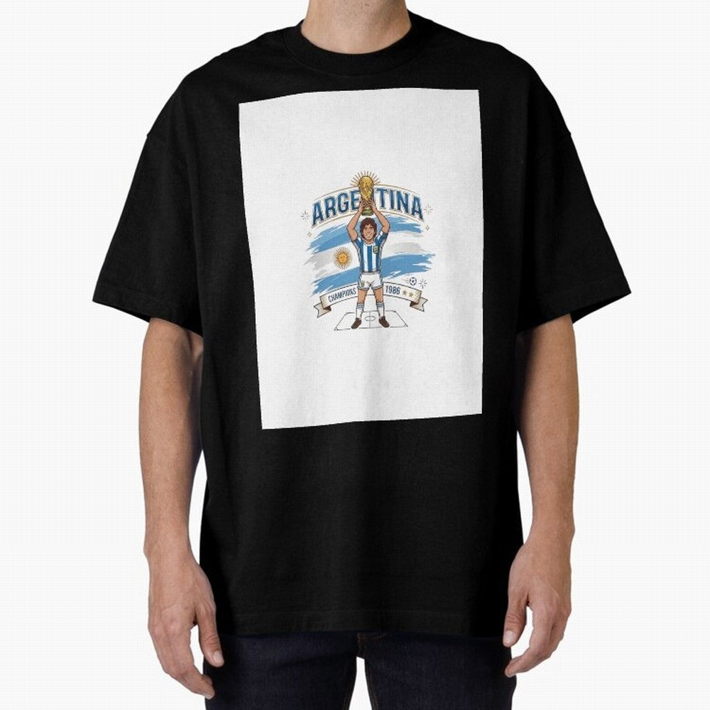 Argentina Retro Champion - Classic 10 Legend Sun of May Graphic T-Shirt Relive Legendary Nights from the FIFA World Cup 2026 Group Stage Journey through Cristiano Ronaldo Highlights, France and Portugal Pride, Tournament Hype, Historic Matchups,
