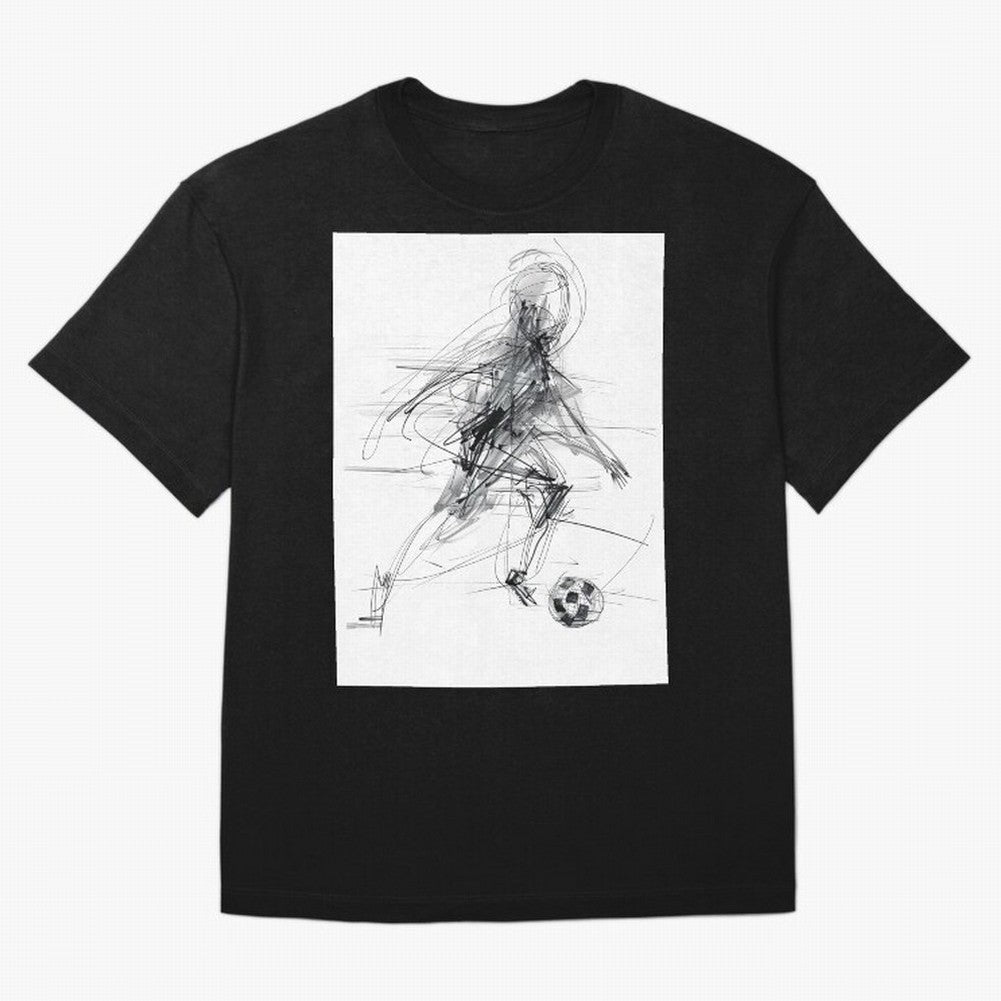 Abstract Soccer Player Sketch ¡ª Minimal Line Art Design Premium T-Shirt Upgrade FIFA World Cup 2026 USA Canada Mexico Spirit, Capturing Argentina, France and Brazil, Messi, Neymar and Mbappe, Worldwide Fan Energy, Dramatic Goals, Stadium Lights