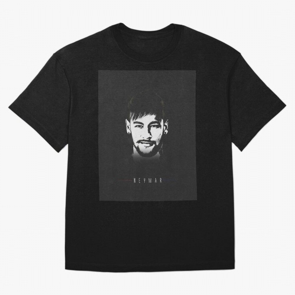 Designs by Neymar Illustration Classic T-Shirt Keep the Match Day Mood of Global Football Passion for FIFA World Cup 2026 USA Canada Mexico, Capturing Messi, Neymar and Mbappe, France and Portugal, Championship Spirit, Famous Goals, Roaring Crowds