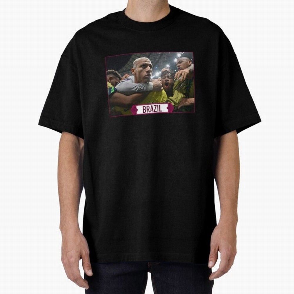 Brazil World Cup Oversized T-Shirt Honor Champions and Dreams in Match Day Hype around FIFA World Cup 2026 Group Stage, Cristiano Ronaldo, Argentina, Goal Celebration Energy, Supporter Heritage, Football Icons and Worldwide Tournament Joy; Great