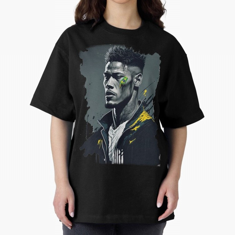 Neymar Jr. splash art Oversized T-Shirt Carry the Dream of Match Day Hype around FIFA World Cup 2026 Group Stage, CR7, France, Stadium Memories, Football Loyalty, International Chants and Championship Tradition; Ideal for Passionate Fans Who Love