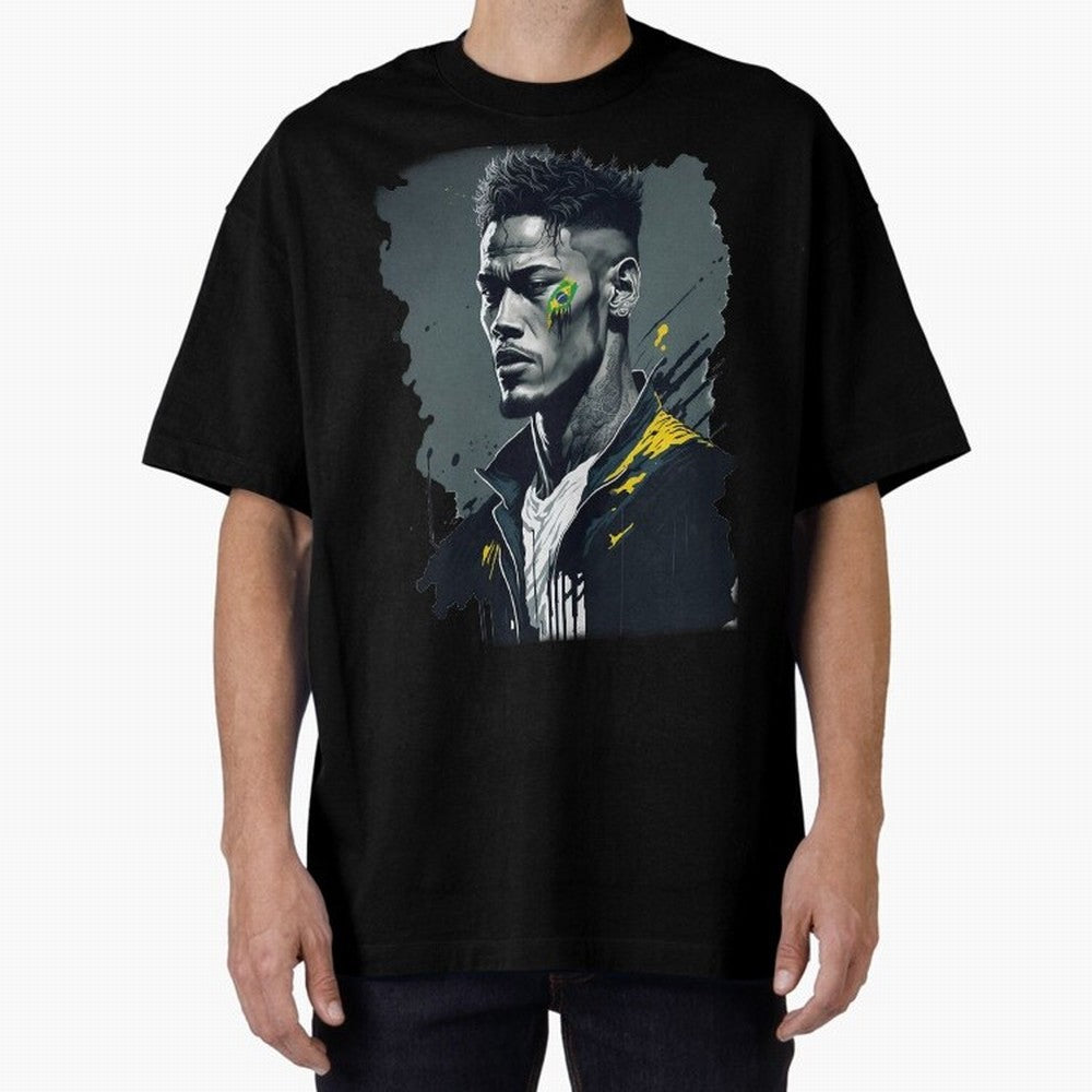 Neymar Jr. splash art Oversized T-Shirt Carry the Dream of Match Day Hype around FIFA World Cup 2026 Group Stage, CR7, France, Stadium Memories, Football Loyalty, International Chants and Championship Tradition; Ideal for Passionate Fans Who Love