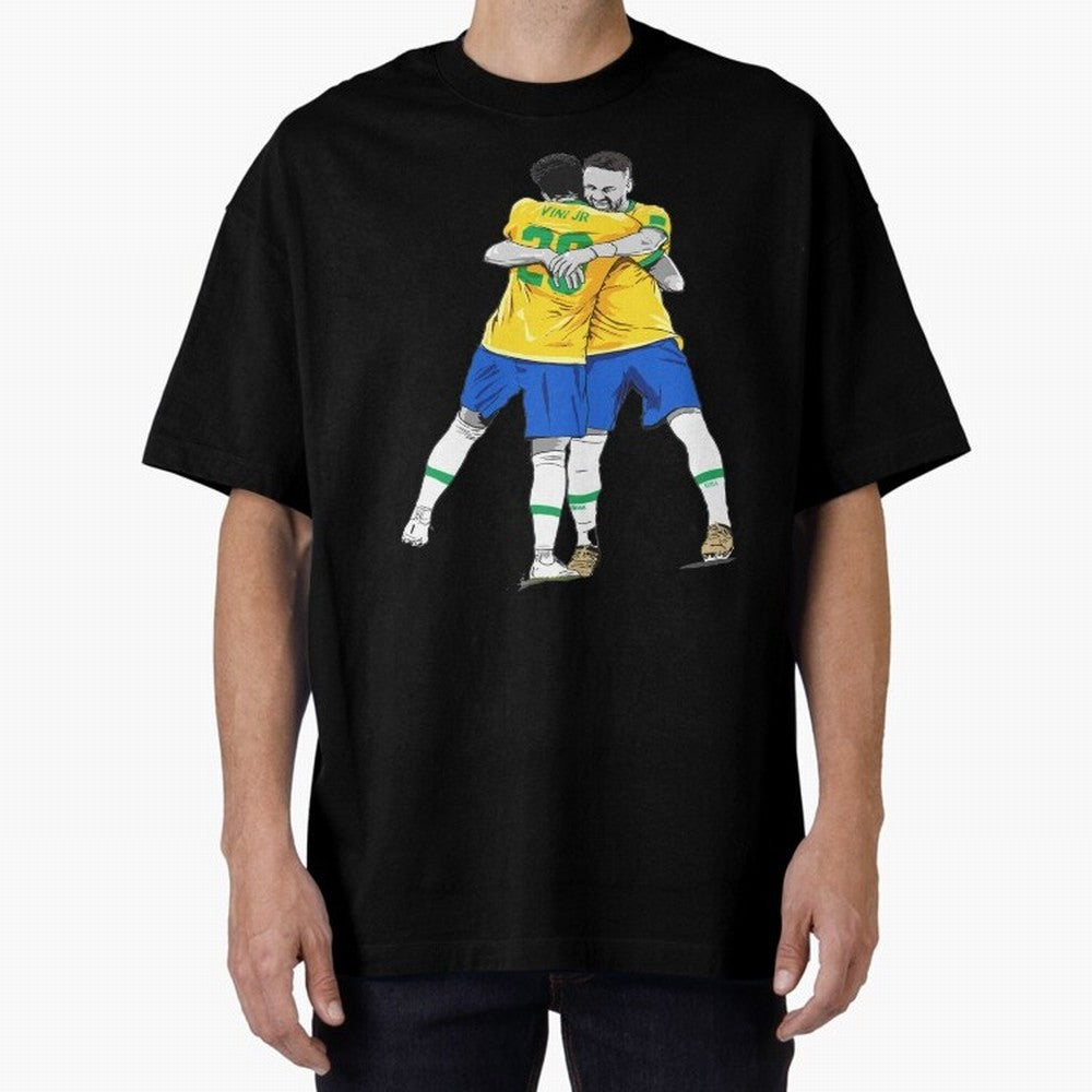BRAZIL Neymar Jr and Vini Jr World Cup Celebration Classic T-Shirt Relive FIFA World Cup 2026 Group Stage for Fans of Messi and Portugal, Bringing Worldwide Fan Energy, Dramatic Goals, Stadium Lights and Championship Celebrations; Great for Watch