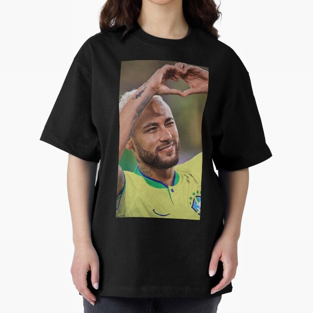 Neymar Jr Oversized T-Shirt Stand with FIFA World Cup 2026 USA Canada Mexico for Fans of CR7 and Argentina, France and Brazil, Bringing Match Day Excitement, Supporter Culture, Golden Goals and Global Football Passion; Built for Supporters Chasing