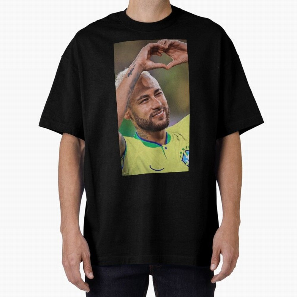 Neymar Jr Oversized T-Shirt Stand with FIFA World Cup 2026 USA Canada Mexico for Fans of CR7 and Argentina, France and Brazil, Bringing Match Day Excitement, Supporter Culture, Golden Goals and Global Football Passion; Built for Supporters Chasing