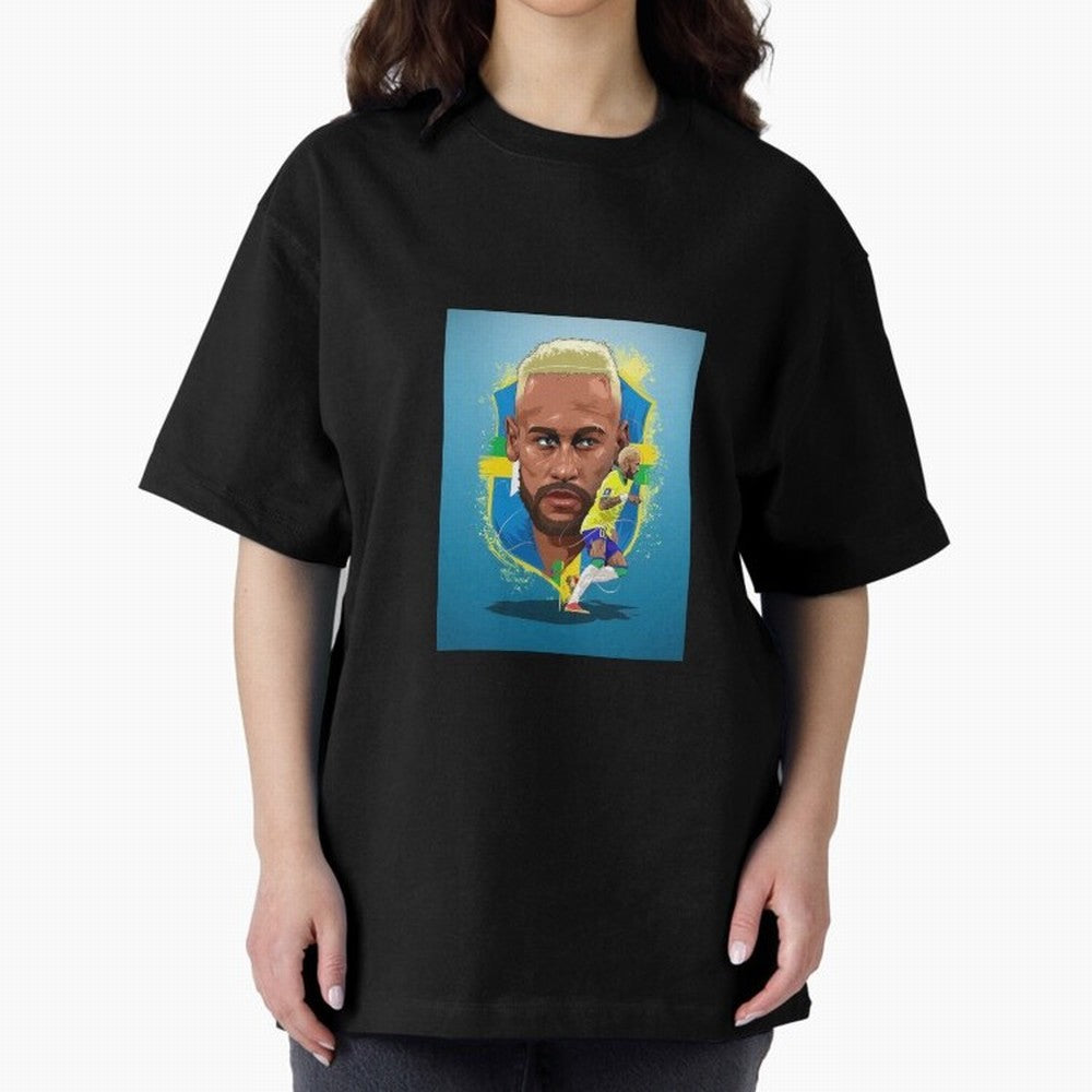 neymar jr al nassr Oversized T-Shirt Show Passion for the Stars of FIFA World Cup 2026 for Fans of Haaland and Mbappe and Portugal, Bringing Global Supporter Spirit, Legendary Goals, National Colors and Tournament Celebration; Ideal for Passionate