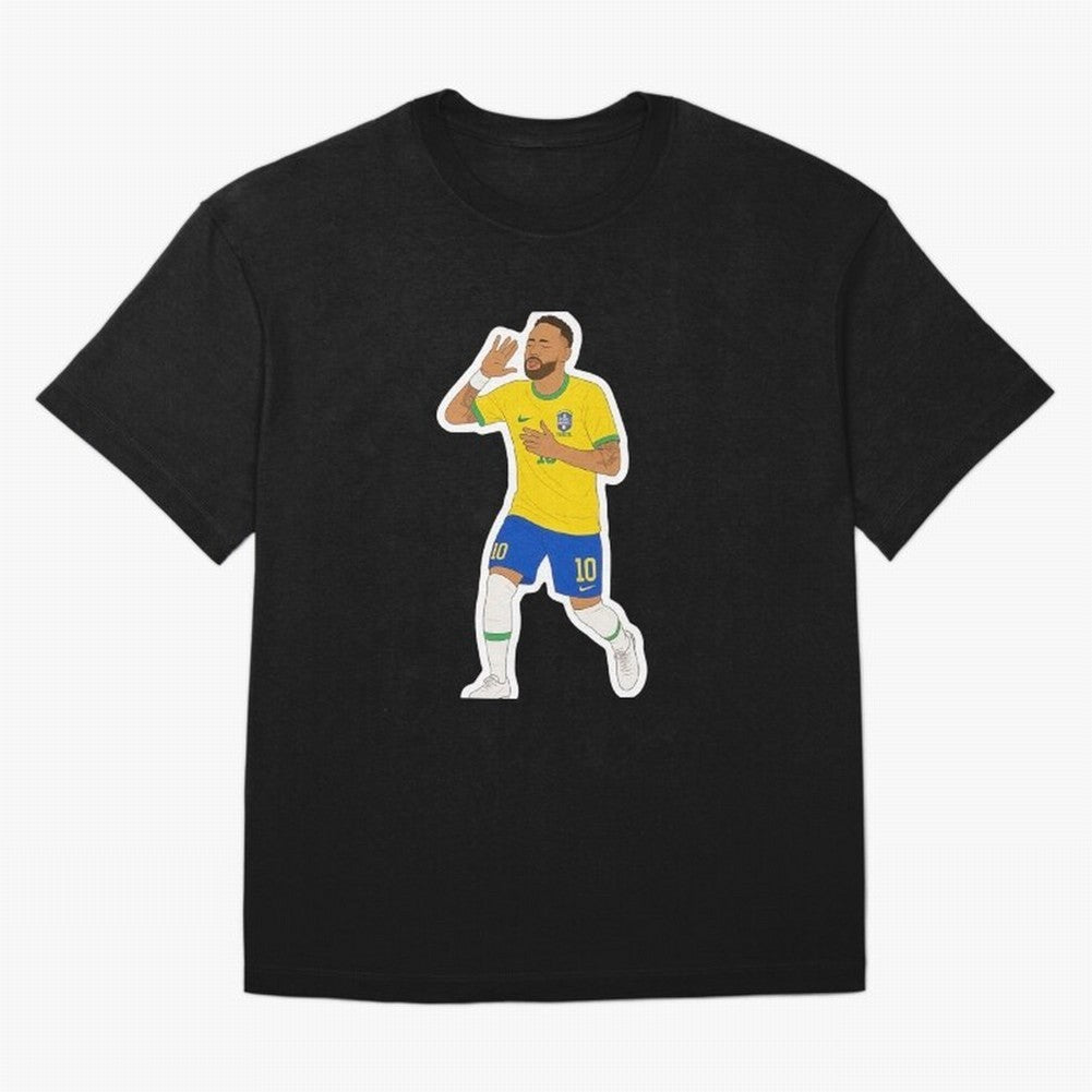 Neymar Jr Oversized T-Shirt Honor Football Greatness during FIFA World Cup 2026 Group Stage for Fans of Mbappe and England, Bringing Retro Football Energy, Iconic Rivalries, Trophy Chase Drama and Stadium Atmosphere; Made for Collectors Who Enjoy