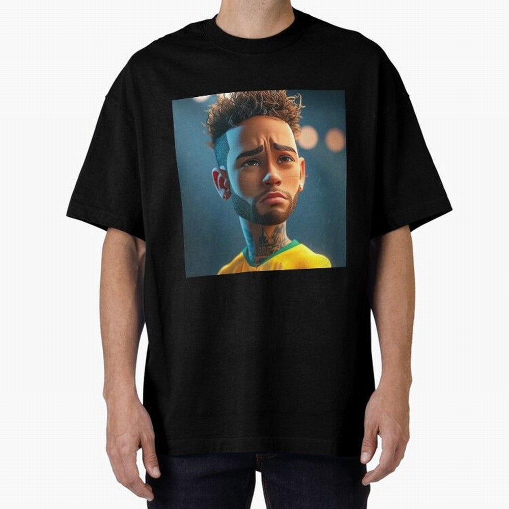 Neymar Jr cartoon picture Classic T-Shirt Honor the Football Icons of Global Football Passion for FIFA World Cup 2026 Group Stage, with Messi, Brazil, Portugal and Argentina, Vintage Soccer Flavor, Modern Football Stars, National Flags and Final