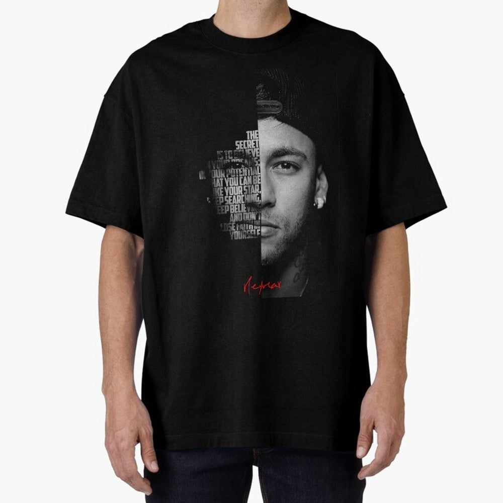 Black and white Neymar Jr quote. Oversized T-Shirt Keep the Match Day Mood of FIFA World Cup 2026 USA Canada Mexico Made for Mbappe, Brazil Energy, Match Day Excitement, Supporter Culture, Golden Goals and Global Football Passion; Great for Watch