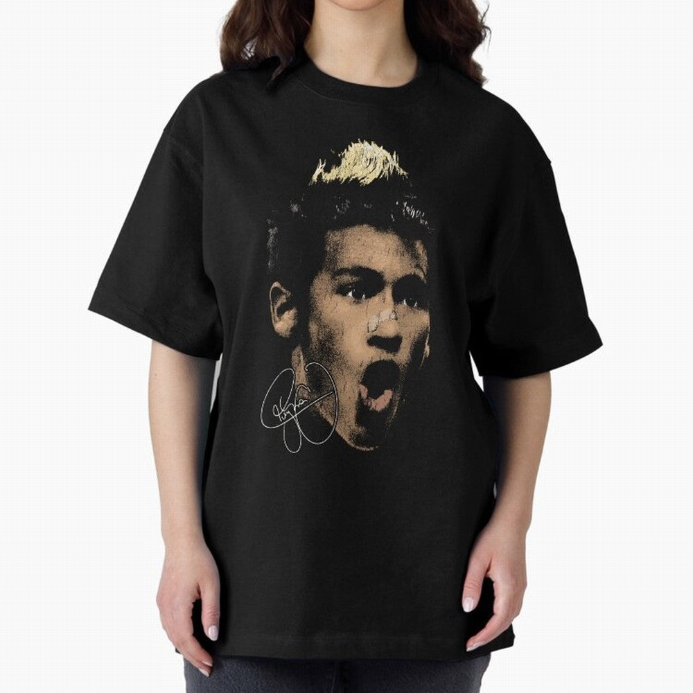 Young Neymar Illustration Oversized T-Shirt Bring Trophy Dreams to Match Day Hype around FIFA World Cup 2026, Haaland, Argentina, Supporter Pride, Iconic Celebrations, Legendary Names and Global Match Day Energy; Great for Supporters Who Love