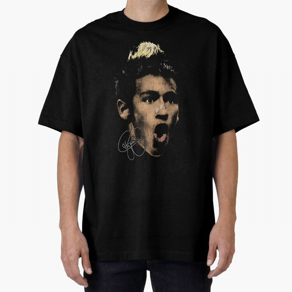 Young Neymar Illustration Oversized T-Shirt Bring Trophy Dreams to Match Day Hype around FIFA World Cup 2026, Haaland, Argentina, Supporter Pride, Iconic Celebrations, Legendary Names and Global Match Day Energy; Great for Supporters Who Love