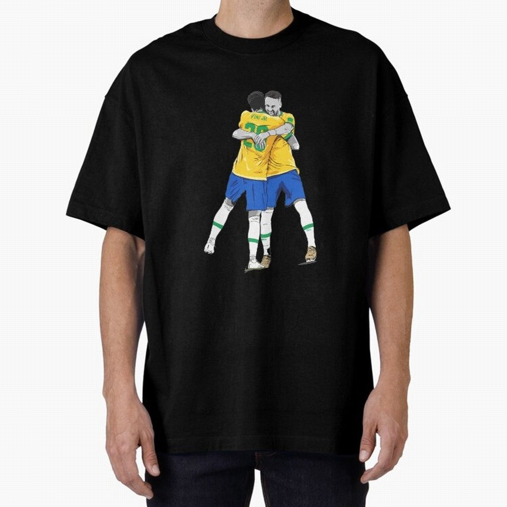 BRAZIL Neymar Jr and Vini Jr World Cup Celebration Oversized T-Shirt Bring Match Day Fire to FIFA World Cup 2026 Group Stage Spirit, Featuring Argentina and Brazil, Mbappe, Match Day Excitement, Supporter Culture, Golden Goals and Global Football