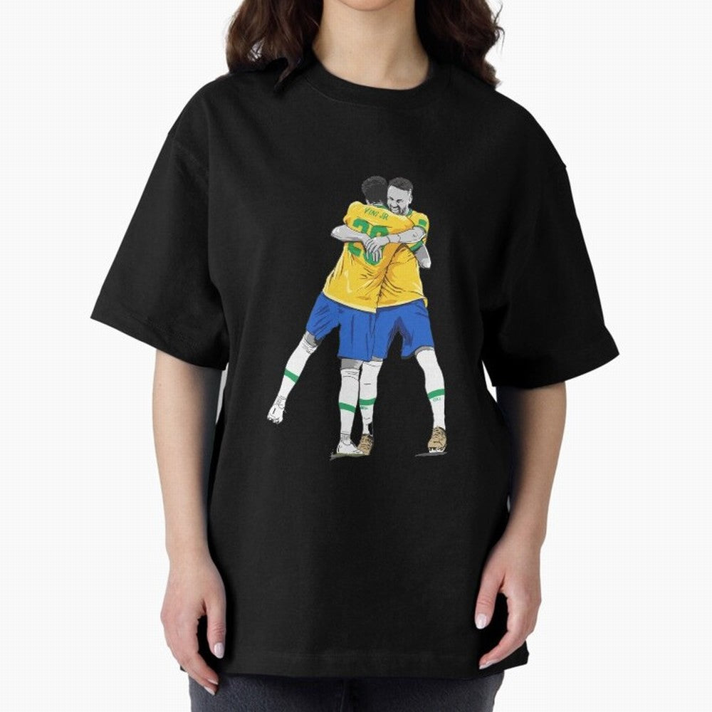BRAZIL Neymar Jr and Vini Jr World Cup Celebration Oversized T-Shirt Bring Match Day Fire to FIFA World Cup 2026 Group Stage Spirit, Featuring Argentina and Brazil, Mbappe, Match Day Excitement, Supporter Culture, Golden Goals and Global Football