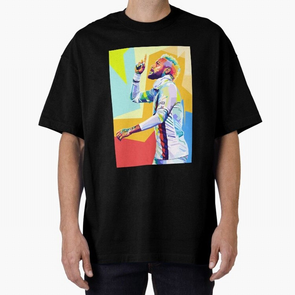 Neymar Jr Wpap pop art Oversized T-Shirt Represent Football Lovers during FIFA World Cup 2026 USA Canada Mexico for Fans of Mbappe and Brazil, Bringing Supporter Pride, Iconic Celebrations, Legendary Names and Global Match Day Energy; Ideal for