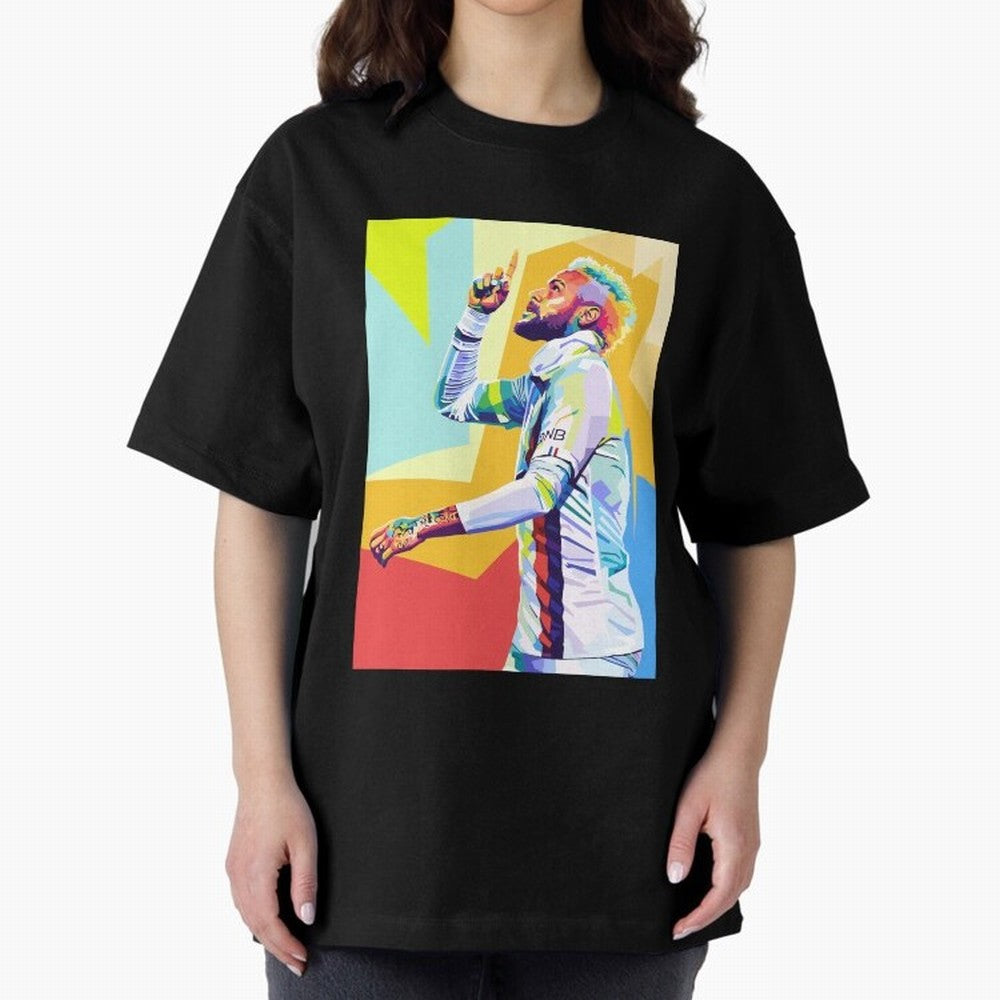 Neymar Jr Wpap pop art Oversized T-Shirt Represent Football Lovers during FIFA World Cup 2026 USA Canada Mexico for Fans of Mbappe and Brazil, Bringing Supporter Pride, Iconic Celebrations, Legendary Names and Global Match Day Energy; Ideal for