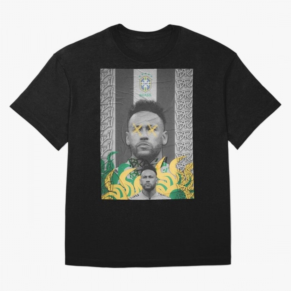 Brazil Football Star Grunge Poster Oversized T-Shirt Carry the Dream of Match Day Hype around FIFA World Cup 2026 Group Stage, Messi, England, France and Netherlands, Retro Football Energy, Iconic Rivalries, Trophy Chase Drama and Stadium