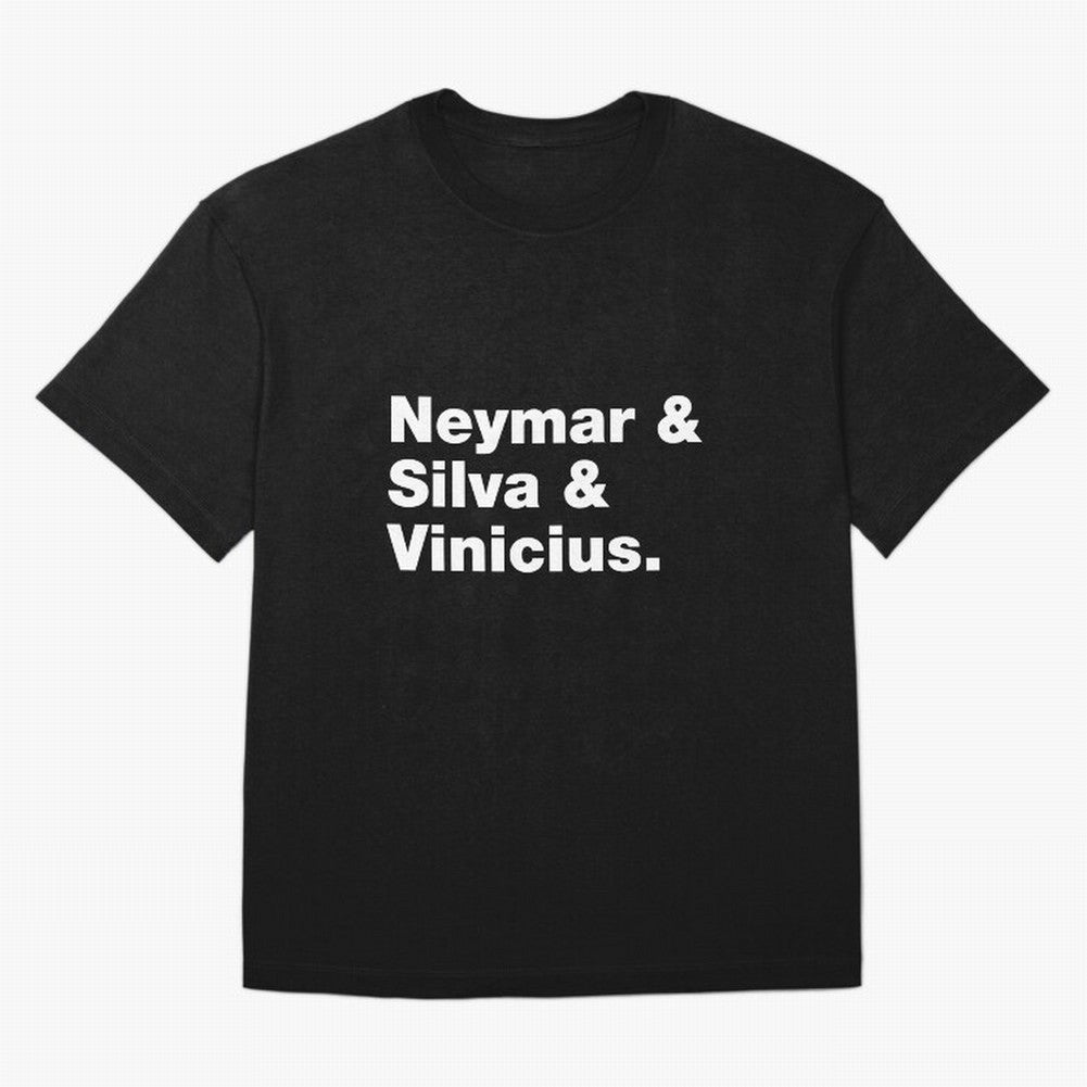 Neymar + Silva + Vinicius - Brazil Brazilian World Cup Squad Team Players Football Soccer Qatar WC 22 Oversized T-Shirt Enjoy FIFA World Cup 2026 for Fans of Neymar, Haaland and Cristiano Ronaldo and Brazil, Bringing Retro Football Energy, Iconic