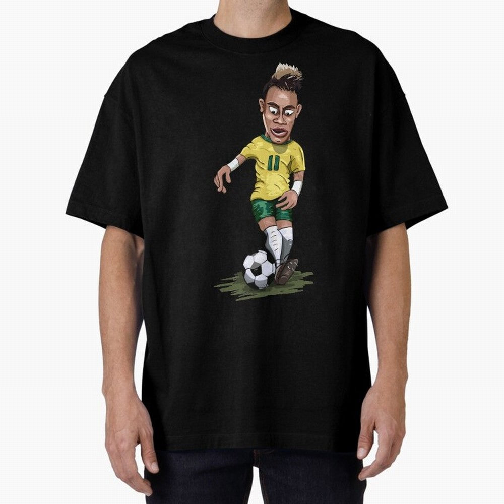Mascot Cartoon Neymar Football Player Brazil Classic T-Shirt Create FIFA World Cup 2026 for Fans of Neymar and Germany, Bringing Vintage Soccer Flavor, Modern Football Stars, National Flags and Final Night Emotion; Ideal for Football Dads, Football