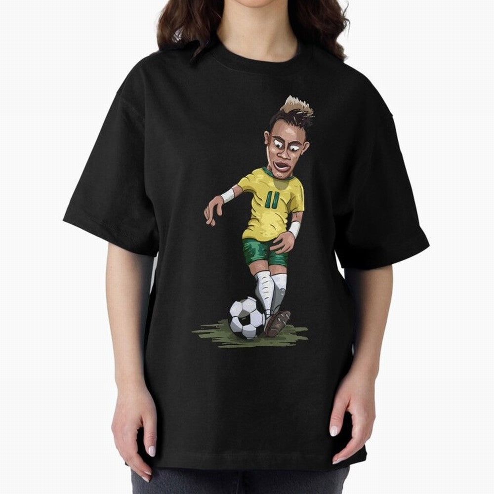Mascot Cartoon Neymar Football Player Brazil Classic T-Shirt Create FIFA World Cup 2026 for Fans of Neymar and Germany, Bringing Vintage Soccer Flavor, Modern Football Stars, National Flags and Final Night Emotion; Ideal for Football Dads, Football