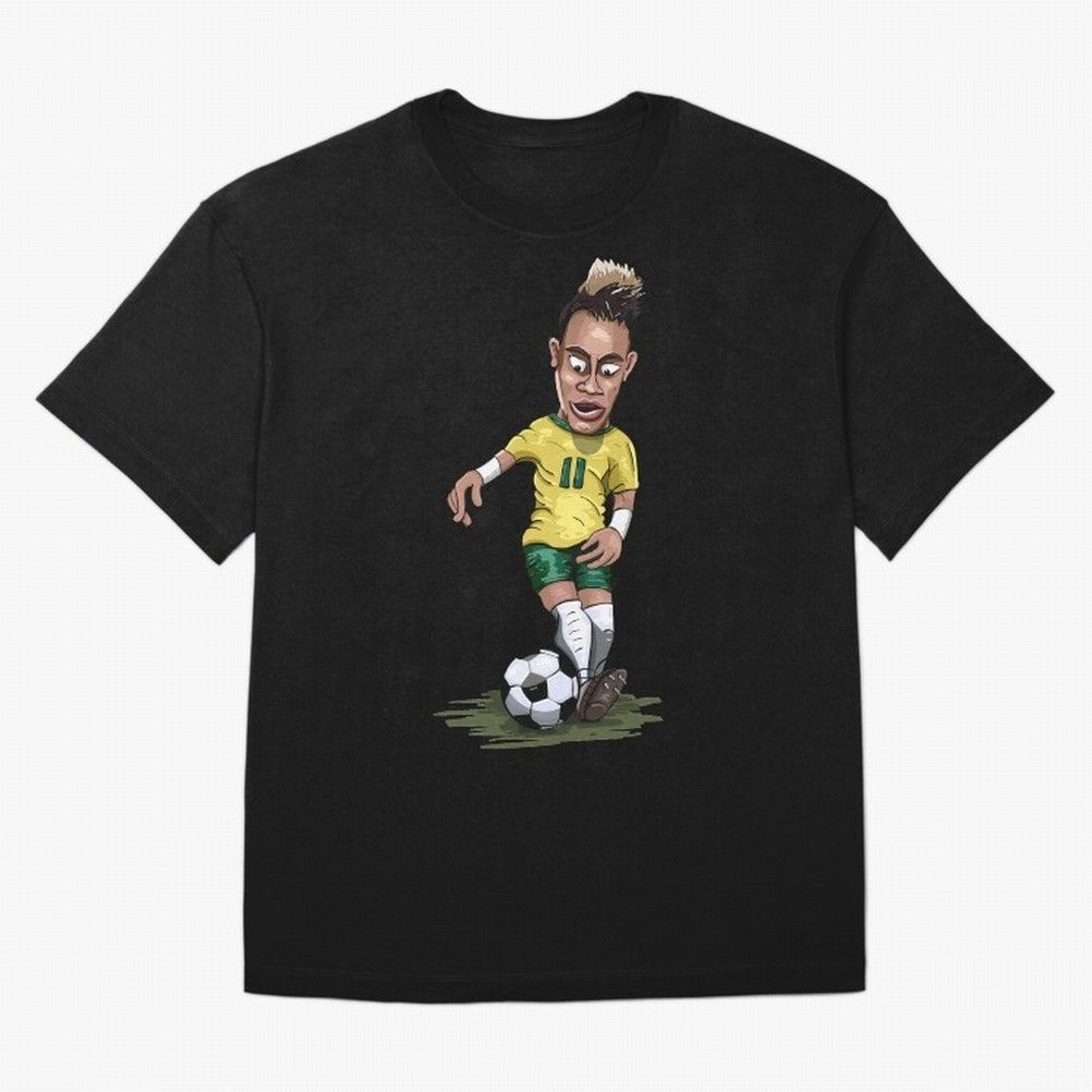 Mascot Cartoon Neymar Football Player Brazil Classic T-Shirt Create FIFA World Cup 2026 for Fans of Neymar and Germany, Bringing Vintage Soccer Flavor, Modern Football Stars, National Flags and Final Night Emotion; Ideal for Football Dads, Football