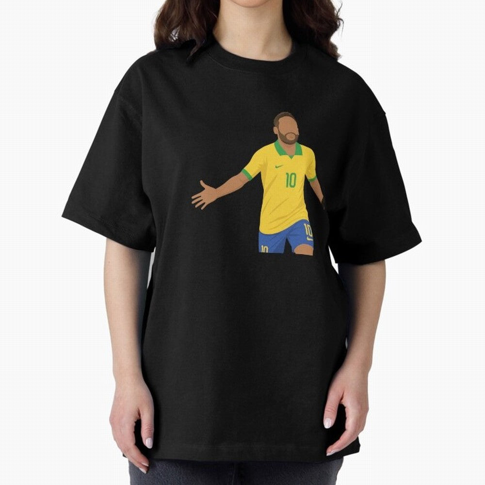 Neymar Jr in Yellow Glory Sticker Oversized T-Shirt Capture FIFA World Cup 2026 Group Stage Spirit, Built around England, Mbappe, Classic Soccer Heritage, Championship Pressure, Fan Loyalty and International Pride; Made for Die Hard Supporters,
