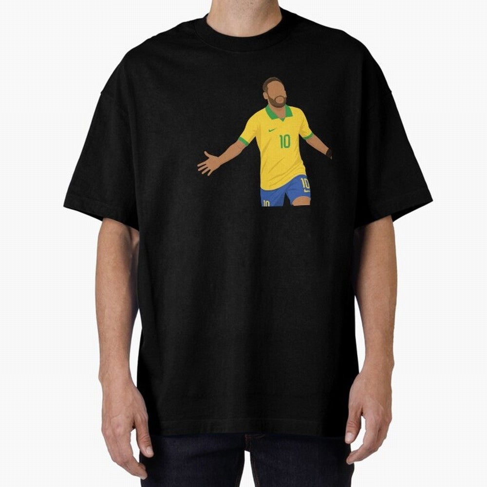Neymar Jr in Yellow Glory Sticker Oversized T-Shirt Capture FIFA World Cup 2026 Group Stage Spirit, Built around England, Mbappe, Classic Soccer Heritage, Championship Pressure, Fan Loyalty and International Pride; Made for Die Hard Supporters,