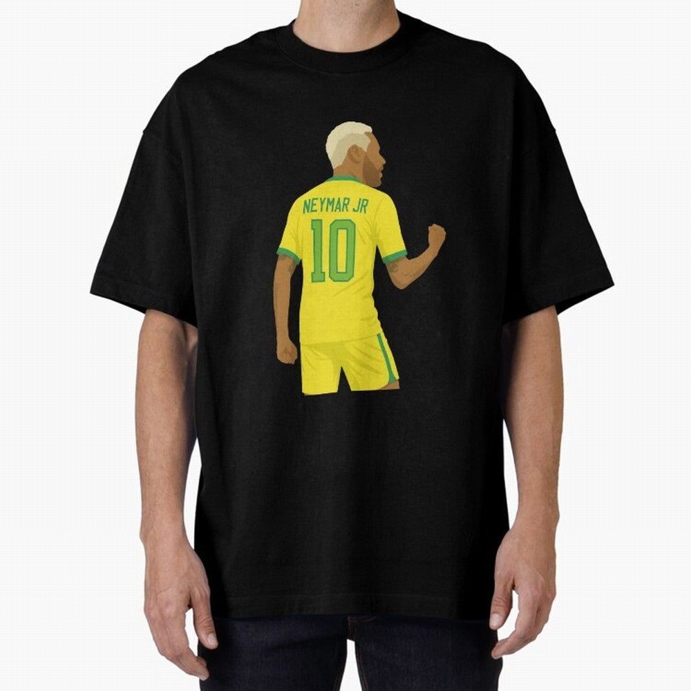 Neymar Jr in Yellow Glory Sticker Oversized T-Shirt Feel the Roar of FIFA World Cup 2026 Group Stage Driven by Messi, CR7 and Mbappe, Portugal, Spain and Germany Energy, Vintage Soccer Flavor, Modern Football Stars, National Flags and Final Night