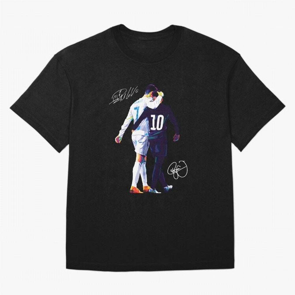 Cristiano Ronaldo and Neymar Jr Wpap Art Oversized T-Shirt Carry the Dream of Match Day Hype around FIFA World Cup 2026 Group Stage, CR7, France, Stadium Memories, Football Loyalty, International Chants and Championship Tradition; Ideal for
