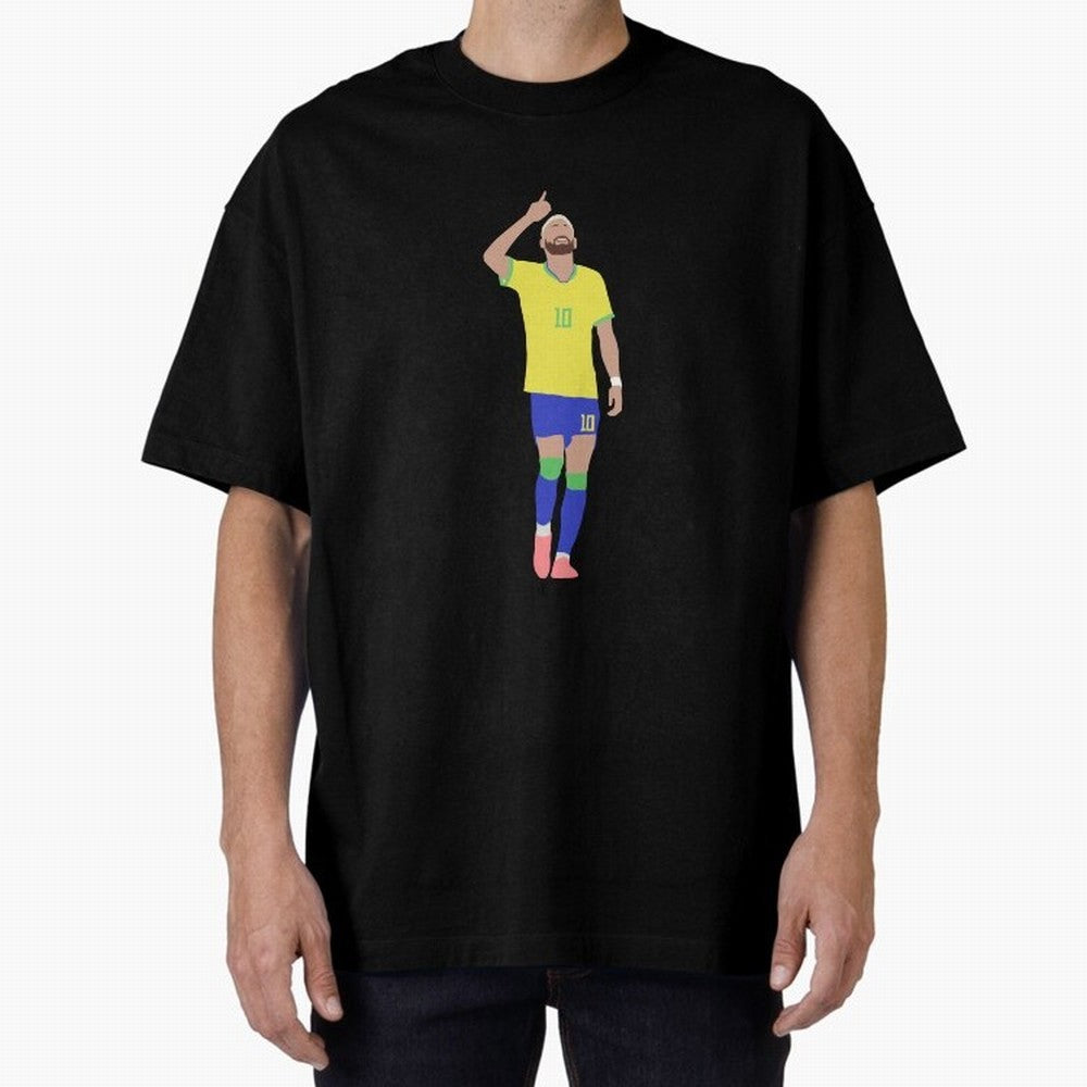 Neymar Brazil Football Captain Oversized T-Shirt Relive Match Day Hype around FIFA World Cup 2026 USA Canada Mexico, Neymar, England, France and Netherlands, Champion Mindset, Group Stage Buzz, Knockout Tension and Passionate Fan Culture; Ideal for