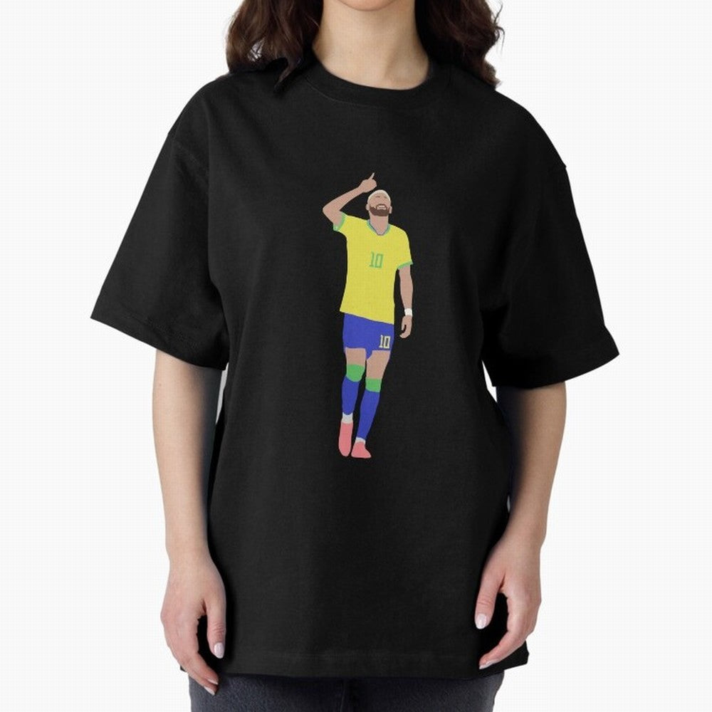 Neymar Brazil Football Captain Oversized T-Shirt Relive Match Day Hype around FIFA World Cup 2026 USA Canada Mexico, Neymar, England, France and Netherlands, Champion Mindset, Group Stage Buzz, Knockout Tension and Passionate Fan Culture; Ideal for