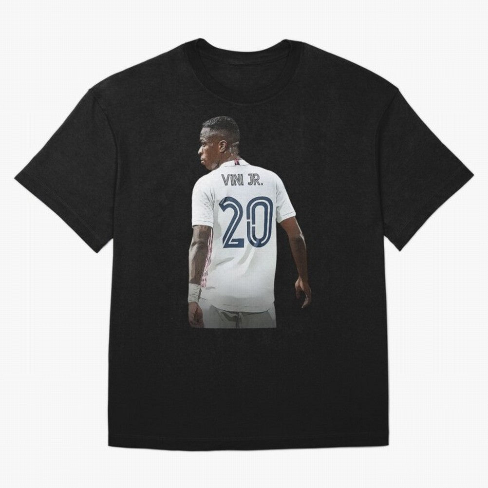 Vinicius Jr 20 - Madrid Classic T-Shirt Cheer through Every Moment of FIFA World Cup 2026 USA Canada Mexico Spirit, Highlighting Portugal, Mbappe, Retro Football Energy, Iconic Rivalries, Trophy Chase Drama and Stadium Atmosphere; Made for