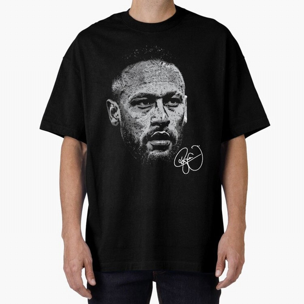 Neymar Signed Oversized T-Shirt Celebrate Supporters United by Global Football Passion for FIFA World Cup 2026 USA Canada Mexico, Filled with Cristiano Ronaldo, Haaland and CR7, England, France and Netherlands, Vintage Soccer Flavor, Modern