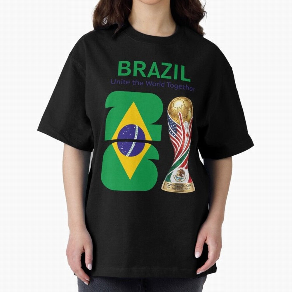 World Cup 2026, IMG 018, BRAZIL 002 Oversized T-Shirt Carry National Pride through FIFA World Cup 2026 USA Canada Mexico Spirit, Inspired by Germany, Mbappe and Neymar, Game Day Rituals, Football Legends, Country Pride and the Road to the Final;
