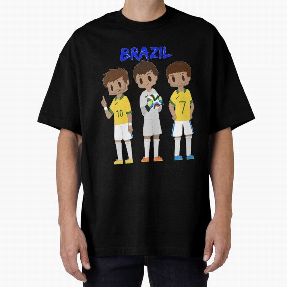 Brazil Essential T-Shirt Bring Global Tournament Vibes to Global Football Passion for FIFA World Cup 2026 Group Stage, Centered on Haaland and Mbappe, Argentina and Brazil, Sports Nostalgia, International Competition, Famous Players and