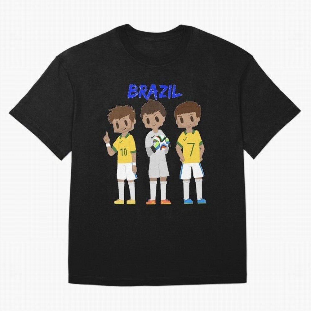 Brazil Essential T-Shirt Bring Global Tournament Vibes to Global Football Passion for FIFA World Cup 2026 Group Stage, Centered on Haaland and Mbappe, Argentina and Brazil, Sports Nostalgia, International Competition, Famous Players and