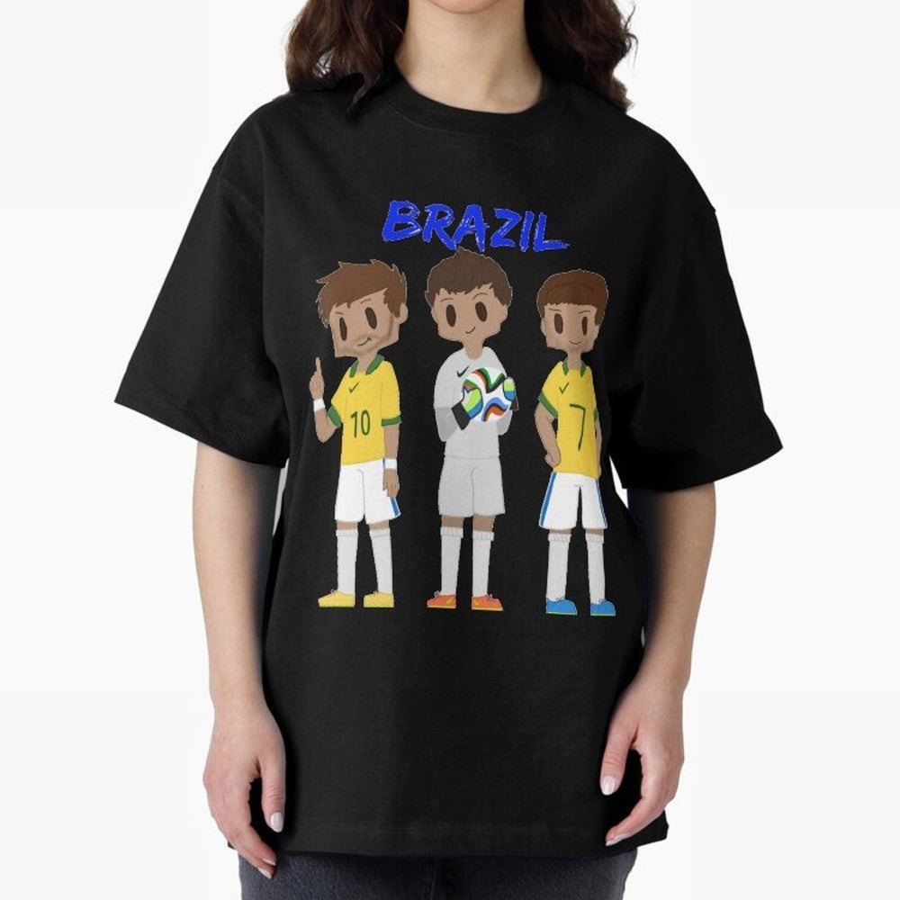 Brazil Essential T-Shirt Bring Global Tournament Vibes to Global Football Passion for FIFA World Cup 2026 Group Stage, Centered on Haaland and Mbappe, Argentina and Brazil, Sports Nostalgia, International Competition, Famous Players and