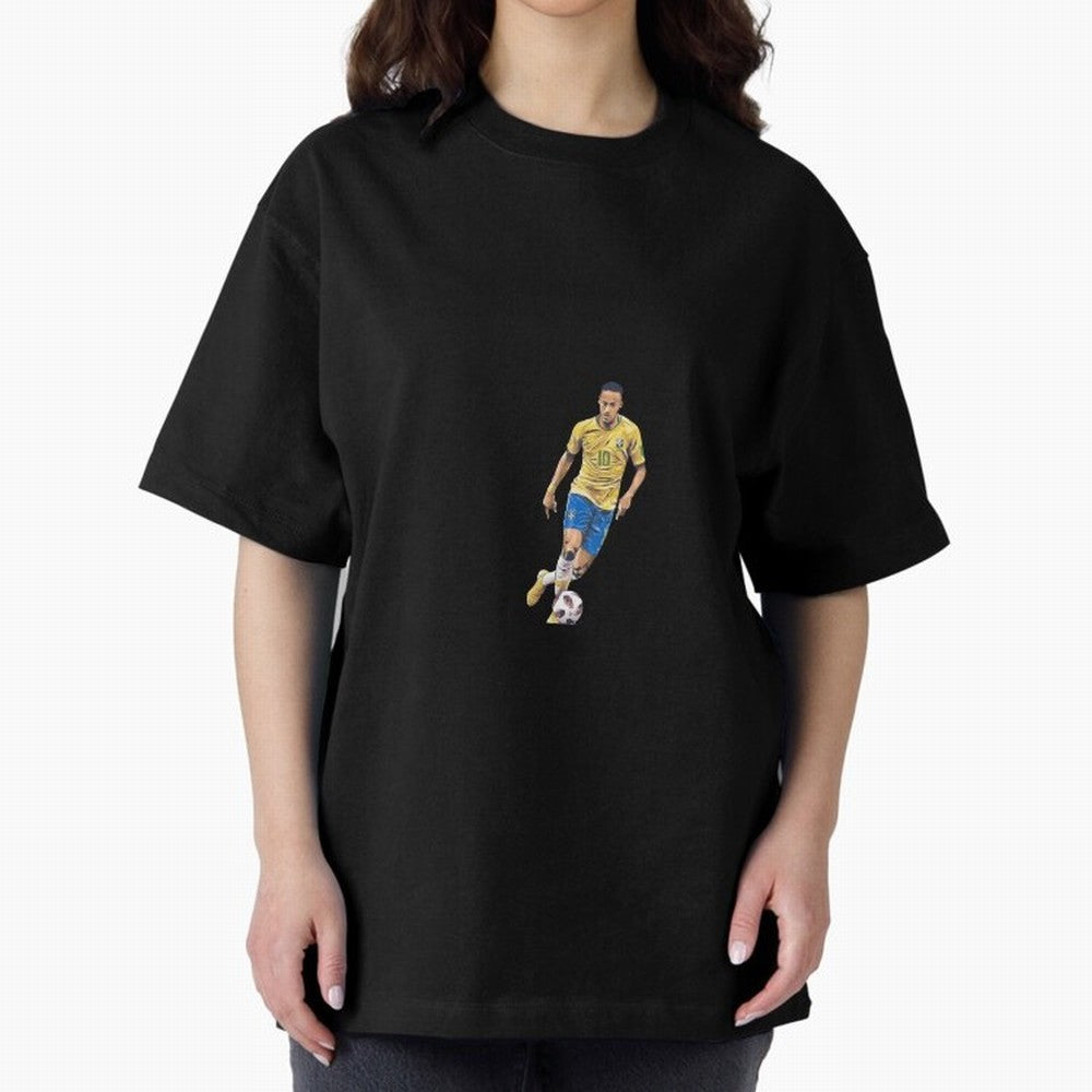 Brazilian Football Player Oversized T-Shirt Keep the Match Day Mood of Global Football Passion for FIFA World Cup 2026 Group Stage, with Neymar, Haaland and Cristiano Ronaldo, England and Germany, Game Day Rituals, Football Legends, Country Pride